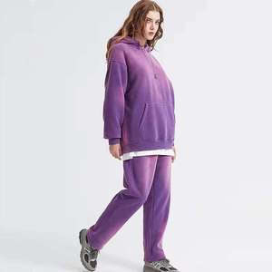 Conjunto de Sudadera con Capucha y Pantalones Deportivos Unisex, 100% Algodón, Lavado Ácido, Ecológico, Estilo Urbano, Color Degradado, Corte Holgado - Product Image 6