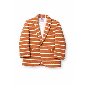 เสื้อเบลเซอร์ลายทางสีส้มและสีขาวสำหรับเด็กผู้ชาย - Product Image 2