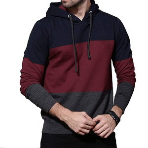เสื้อฮู้ดบุรุษแบบสวมหัว ทรงปกติ สีสันตัดกัน สไตล์ลำลองสำหรับฤดูใบไม้ร่วง ผลิตจากผ้าฝ้ายผสมโพลีเอสเตอร์ ผ้าเฟรนช์เทอร์รี่ถัก - Product Image 1