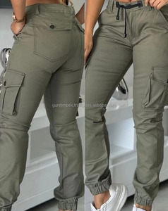 Customize Summer Premium Multi-Pocket <b>Cargo</b> Pants <b>Women</b> 100% Cotton Jogger Breathable <b>Women</b> Workout <b>Trousers</b> - Product Image 2
