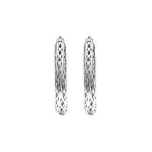 WOMEN 18X22MM HOOP <b>EARRINGS</b> BOHEMIAN 925 STERLING SILVER PLATED HANDCRAFTED JEWELRY GIFT FOR ANNIVERSARY SPECIAL OCCASIONS - Product Image 2