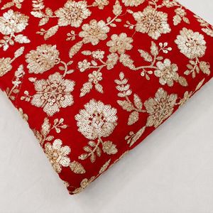 Premium Sequence Embroidery Fabric For Women Fashion Wear Designer <b>Garments</b> Party Wear Dresses Kaftan Abaya Bridal Wear - Product Image 6