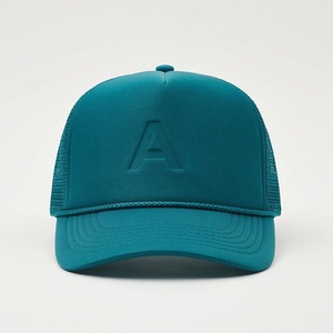 หมวกแก๊ปสีฟ้าอมเขียว ตาข่ายด้านหลัง ปักอักษรย่อด้านหน้า สินค้าคุณภาพดี เหมาะกับฤดูร้อน สวมใส่สบาย สไตล์ผู้หญิง - Product Image 1