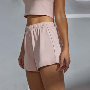 Shorts Deportivos de Cintura Alta para Mujer, Color Durazno, Suaves y Personalizados, de Alta Calidad, Ecológicos, de Secado Rápido, Transpirables, de Spandex/Nailon, para Gimnasio y Fitness - Product Image 1