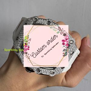 Montre mécanique de qualité supérieure semi-sertie de diamants, avec lunette en moissanite VVS, cadran carré et bracelet en cuir blanc - Product Image 1