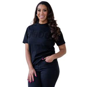 T-shirt à manches longues All Black Glitter 1908 pour femme, avec lettres grecques, en coton premium, décontracté et élégant - Product Image 1