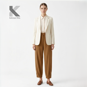 Pantalones Chinos de Algodón y Elastano para Mujer, 325GSM, Sarga Suave y Elástica, Pantalones Casuales, Fabricante OEM ODM - Product Image 3