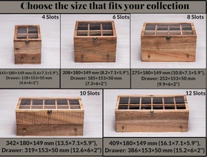 AHTE MANUEXPO UR-065 Wood Watch Box 10-Slot <b>Walnut</b> Watch Organizer <b>Drawer</b> Glass Lid Engraved Personalized Gift for Men Luxury - Product Image 3