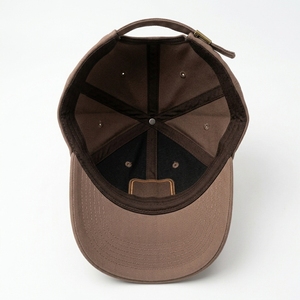 Gorra de Béisbol Personalizada de 6 Paneles de Sarga de Algodón con Parche de Cuero, Visera Curva y Correa Ajustable con Hebilla, Marca Privada OEM - Product Image 4