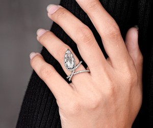 Unique <b>Snake</b> Serpent Engagement <b>Ring</b> Lab Grown Diamond <b>Snake</b> <b>Ring</b> Step Cut Pear Teardrop <b>Ring</b> 14K Black Gold <b>Ring</b> Pinky Finger - Product Image 4