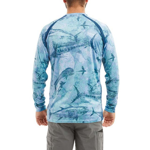 เสื้อเจอร์ซีย์ตกปลาป้องกันแสงแดด UPF 50+ สำหรับผู้ชาย ผลิตจากโพลีเอสเตอร์ 100% แขนสั้น เหมาะสำหรับกิจกรรมกลางแจ้ง ออกแบบเสื้อยืดตกปลาของคุณเองได้ - Product Image 6