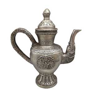 Théière/Chaudron à vin antique en cuivre pur et cuivre blanc, à usage dissimulé, pour bureau, ensemble de service à vin - Product Image 5