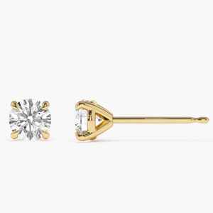 Pendientes de Oro Sólido de 14K con Diamantes Creados en Laboratorio, Joyería Fina, Pendientes con Diamantes Sintéticos Engastados, Pendientes de Diamantes de Laboratorio - Product Image 5