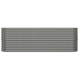 Jardinières et bacs à fleurs surélevés en acier gris thermolaqué de 88,2 x 15,7 x 26,8 pouces - Product Image 3