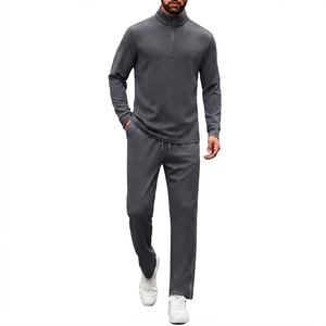 Men's <b>Quarter</b>-Zip Fleece Sweat Tracksuit Casual Tracksuit Winter Wear Quick Dry 100% Polyester Cotton Sweat <b>Pants</b> Tracksuit Mens - Product Image 1