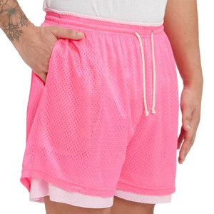 Pantalones Cortos de Baloncesto de Malla Rosa para Hombre, de Secado Rápido, Transpirables, con Cordón Ajustable, para Entrenamiento Atlético, Gimnasio, con Logotipo Personalizado - Product Image 3
