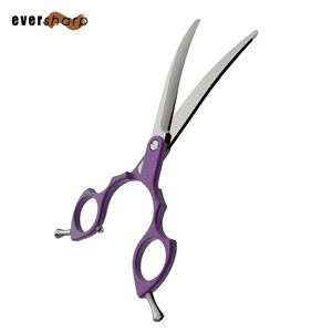Ciseaux courbés pour animaux de compagnie (chiens et chats) en acier inoxydable 440C, design japonais, fabriqués à Taïwan, modèle 2026 - Product Image 1