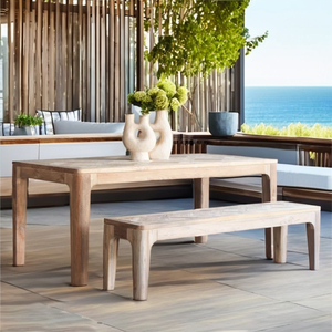 Unique 190cm Teak Wood Bench with Arch Design and Rounded Edges for Outdoor Hotel & Restaurant Dining Areas & Communal Spaces - Product Image 4