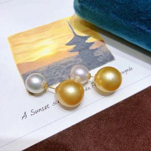 Nouvelles perles Edison rondes de 14-15 mm, peau de bébé, pour perles de buffle, lumière intense, lisses, boucles d'oreilles à clous avec des défauts extrêmes - Product Image 1