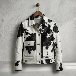 Premium Real Cowhide <b>Leather</b> <b>Jacket</b> Men Western Style Hair On Hide Coat Custom Handmade <b>Winter</b> Fashion Outerwear Direct Factory - Product Image 3