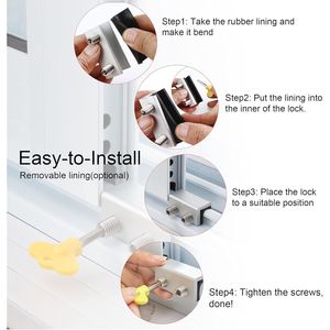 12 Set di Serrature di Sicurezza a Chiave per Finestre, Regolabili Verticalmente e Orizzontalmente, per Finestre e Porte Scorrevoli - Product Image 5
