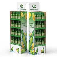 Support d'affichage en carton ondulé personnalisable pour boissons, présentoir pliable pour supermarché, présentoir en papier pour vin et fruits