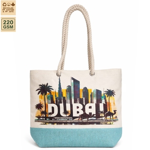 กระเป๋าผ้าแคนวาสเคลือบลามิเนต 220 GSM สำหรับชายหาด ขนาด 47x38x15 ซม. รับทำโลโก้ตามสั่ง ขายส่ง OEM แบรนด์ส่วนตัว รุ่น SNC121 - Product Image 1