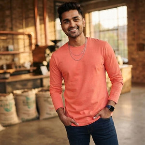 Crew Neckline Design Men's <b>T</b>-<b>Shirt</b> <b>Polyester</b> Cotton Blended Material Anti Odor College University Outgoing Travelling Wear <b>Shirt</b> - Product Image 6