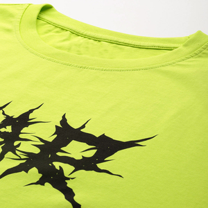 2026 Custom Logo Design <b>Tshirts</b> Men' Plain Green Streetwear Oversized Rib Crewneck 100% Cotton Unisex Summer Casual Tee OEM - Product Image 4