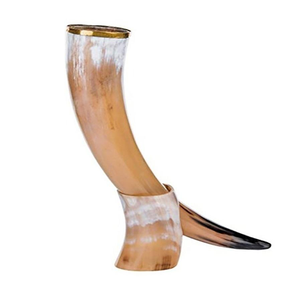 Cuerno Vikingo para Beber de Alta Calidad con Soporte, Estilo Animal Tallado, Artesanía Natural para Decoración de Bodas o Hogar, Precio Bajo - Product Image 1
