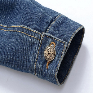 Veste en jean pour homme avec logo personnalisé, veste en jean vintage délavée, veste en jean décontractée streetwear, fabricant en gros - Product Image 6