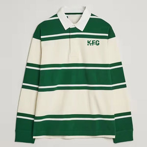 เสื้อรักบี้ผู้ชายผ้าฝ้ายถักคุณภาพพรีเมียม ระบายอากาศได้ดี สวมใส่สบาย ดีไซน์ทันสมัย รับสกรีนโลโก้สำหรับทีมกีฬา แบบเรียบสีพื้น - Product Image 1