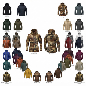 Waterproof Clothing Whole Sale Custom Camouflage Hooded Jacket Lightweight Outdoor Windbreaker Coat With Full <b>Zip</b> Closure Hoodie - Product Image 1