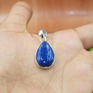 Pendentif Goutte d'Eau en Lapis Lazuli Naturel, Sertissage Bezel en Argent Sterling 925, Bijou Fait Main en Pierre Précieuse Bleue, Vente en Gros - Product Image 4
