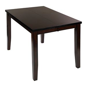 Table de salle à manger à hauteur de comptoir avec plateau extensible, finition cerisier, 1 pièce, en placage de bois de mangue, pratique et élégante - Product Image 4