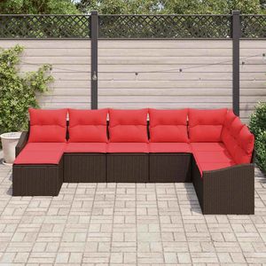 Juego de sofás de jardín de ratán sintético marrón de 8 piezas con cojines - Product Image 3