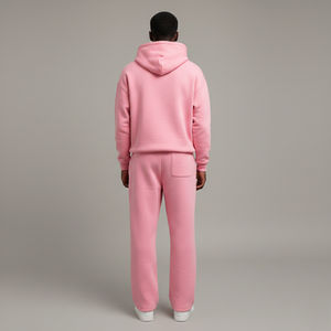 Ensemble de survêtement streetwear personnalisé OEM 450 GSM pour homme, couleur unie, coupe ample, 2 pièces : sweat à capuche et pantalon de jogging large - Product Image 2