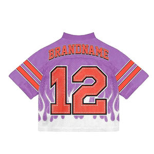 Camiseta Oversize Estampada de Alta Calidad, Cuello en V, Estilo Urbano, Jersey de Fútbol Personalizado, Holgada, de Malla Corta para Hombre - Product Image 2