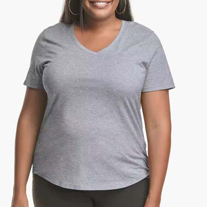 Nueva Camiseta de Verano para Mujer, de la Mejor Calidad y Diseño, Manga Corta, Cuello en V, Personalizable, Holgada e Informal, con Servicio OEM - Product Image 6