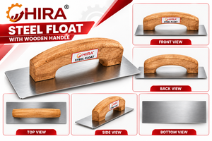 เกรียงฉาบปูนสแตนเลส HIRA ขนาดใบมีด 10 1/2 นิ้ว พร้อมด้ามจับไม้กันลื่นตามหลักสรีรศาสตร์ เกรดอุตสาหกรรมและงาน DIY - Product Image 4