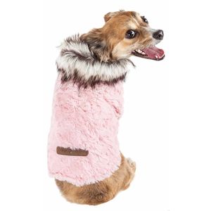 Charming <b>Designer</b> Mink Fur <b>Dog</b> Coat Jacket Luxe Pinkachew Pet <b>Clothes</b> - Product Image 3