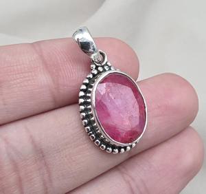 Pendentif rubis en argent sterling 925, bijoux en pierres précieuses naturelles pour femmes, fabricant en gros, OEM - Product Image 5