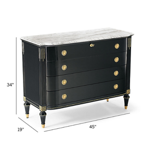 Commode de luxe moderne en bois de mahogany massif avec poignées dorées, fabriquée à la main, durable, pour chambre à coucher, salon, buffet de rangement - Product Image 3