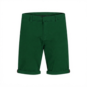 Pantalones Cortos Negros Sólidos para Hombre, Cintura Media, Casuales, Tejidos, con Bolsillos y Botones - Product Image 2