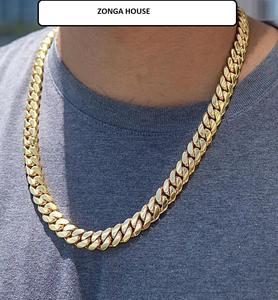 Cadena fina de plata de ley S925, joyería chapada en oro de 12 mm, cadena cubana grande y lisa estilo Miami para hombre, collares elegantes. - Product Image 2