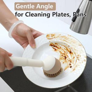 แปรงล้างจานแบบปรับได้ 30/60/90 องศา พร้อมด้ามจับแบบหมุน แปรงล้างขวดด้ามยาวพร้อมที่คีบในตัว แปรงทำความสะอาดแบบขัดทันที - Product Image 5
