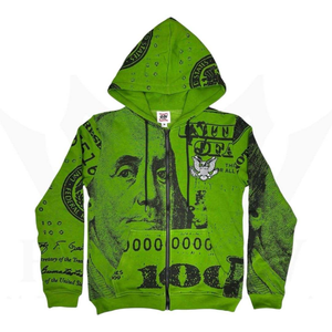 Men's Winter Loose Fit Print Full Zip Hoodie 100% Cotton Fleece Breathable Anti-Pilling Pocket Design High Quality - Product Image 4