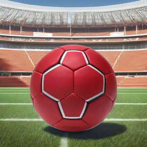 RUN APPAREL (PRIVATE) LIMITED HB-0001 Balón de Fútbol de Cuero PU Laminado Compuesto Rojo con Impresión Personalizada, Agarre Antideslizante y Duradero - Product Image 1