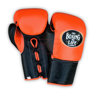 No Boxing No Life Cowhide Leather Sparring Boxing <b>Gloves</b> Training Hook & Loop Lace-up <b>Moisture</b> Wicking Stretchable durable OEM - Product Image 6