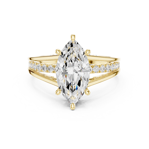 Luxury Marquise Cut Diamond Engagement <b>Ring</b> <b>Split</b> Shank Pave Set 18K Gold <b>Ring</b> for Women - Product Image 5